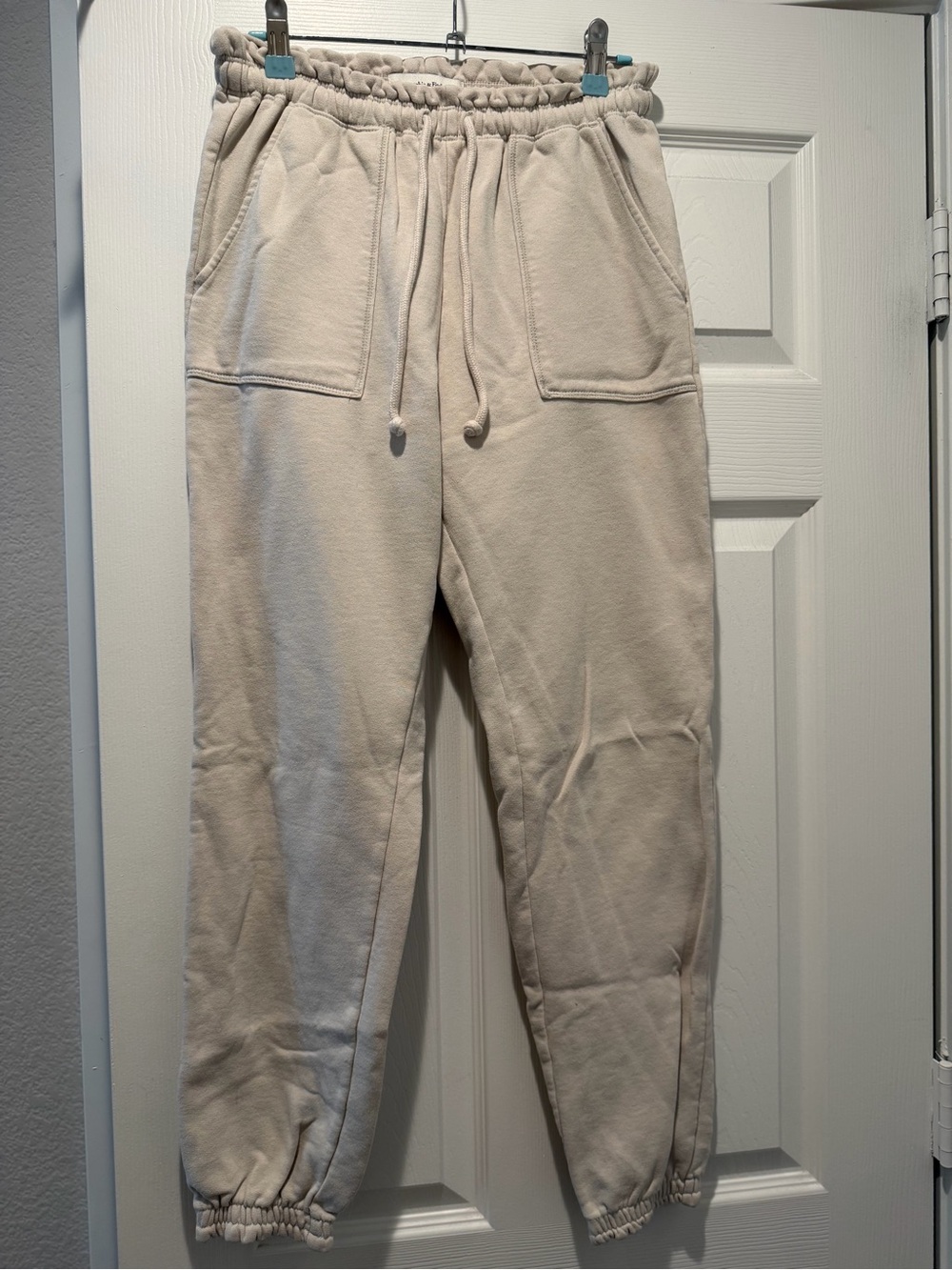 Women S Abercrombie & Fitch Cream Drawstring Sweatpants